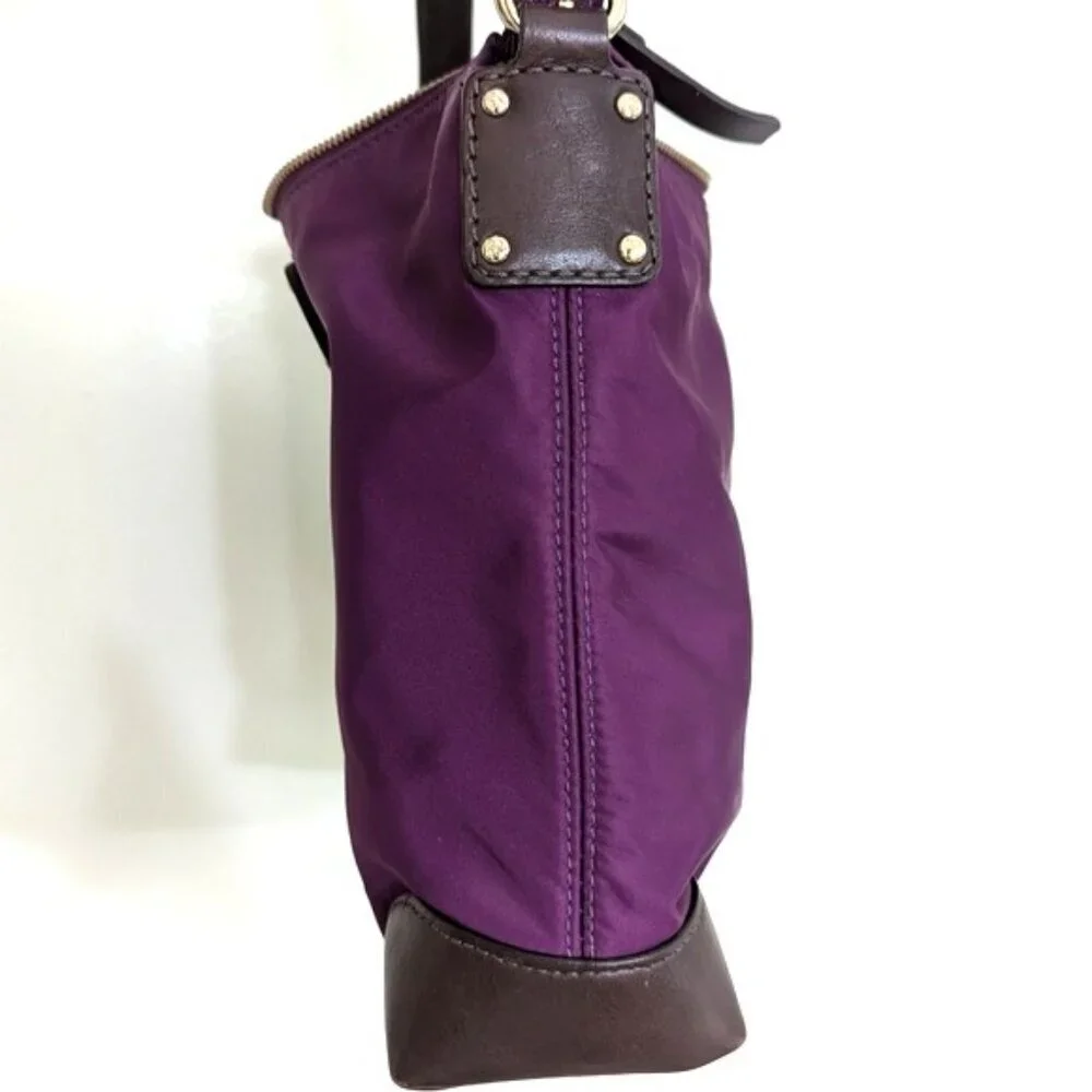 Kate Spade Purple Nylon Hobo Bag‎ Leather Accents 11